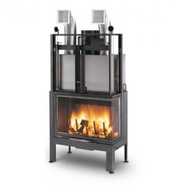 Focar pe lemne Palazzetti Ecomonoblocco EL 64 O2Ring - geam dreapta