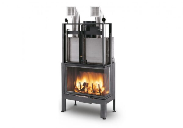 Focar pe lemne Palazzetti Ecomonoblocco EL 64 O2Ring - geam dreapta